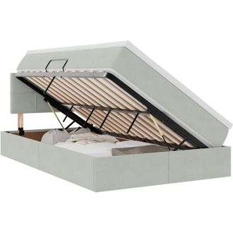 vidaXL Storage Bed with Mattress Light Grey 120 x 190 cm Velvet vidaXL