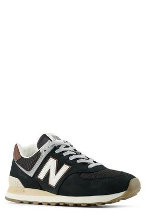 New Balance Gender Inclusive 574 Sneaker in Black/Dark Silver Metallic at Nordstrom, Size 10.5 Womens