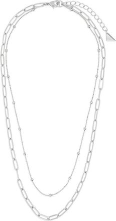Sterling Forever Leah Layered Chain Necklace in Silver at Nordstrom Rack