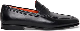 Santoni Leather Penny Loafers