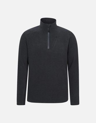 Mountain Warehouse Mens Mountain Warehouse Mens Ridge Half Zip Fleece Top - Black - Size: 40