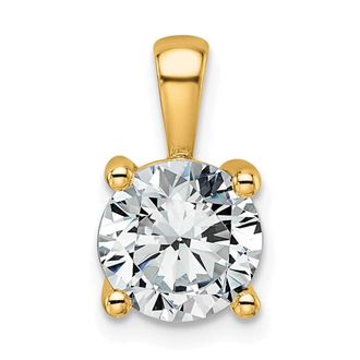 Diamond2Deal 14k Gold 2 Ct Round Lab Grown Diamond Solitaire Pendant