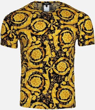Versace Mens Versace Barocco T-Shirt, Black/Gold - Size: 38