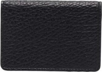 Maison Margiela Accessoires, Heren, Zwart, ONE Size, Leer, Zwarte leren kaarthouder met handtekeninglogo