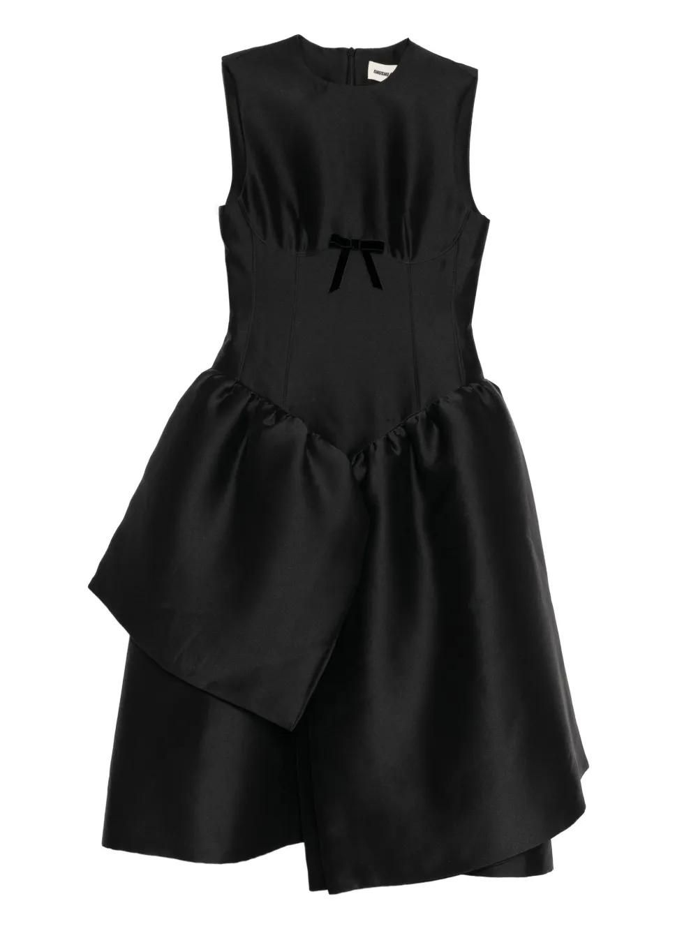 white christmas dresses SHUSHU/TONG: Women's Smocked Panel Evening Dress (Black) main image 1