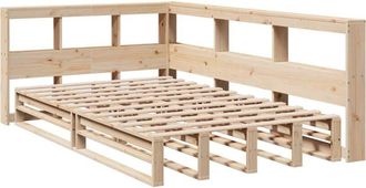 vidaXL Cama Con Estanter&iacute;a Sin Colch&oacute;n Madera Maciza De Pino 120x200cm Vidaxl