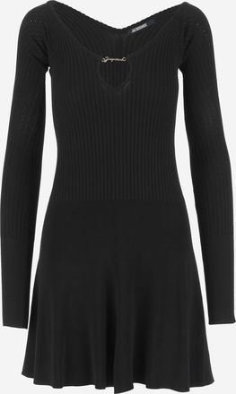 Jacquemus Womens Mini Dress Pral&ugrave; Black Viscose