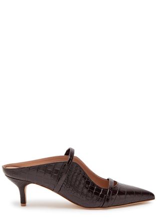 Malone Souliers Maureen 45 Crocodile-effect Leather Mules - Brown - 39 (IT39 / UK6)