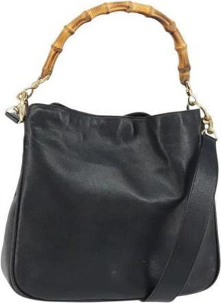 Gucci Pre-owned Leren Schoudertas - Dames - Vintage Schoudertas - Zwart - ONE Size - Leer - Vintage