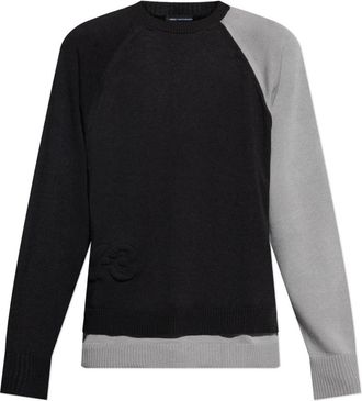 Yohji Yamamoto Trui met logo - Heren - Ronde hals truien - Zwart - S - Truien & Vesten