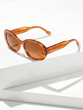 Talbots Bianca Oval Sunglasses - Light Striated Horn - 001 Talbots