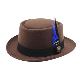 Generic Oktoberfest Hat Cowboy Hat Suede Cowboy Hat Wide Brim Western Cowboy Hats with Feather, Fancy Dress Accessory, Festival Oktoberfest Costume Hat Brown