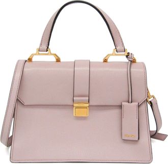 Miu Miu Madras Convertible Compartment Top Handle Leather Pink Leather Handbag (Pre-Owned)