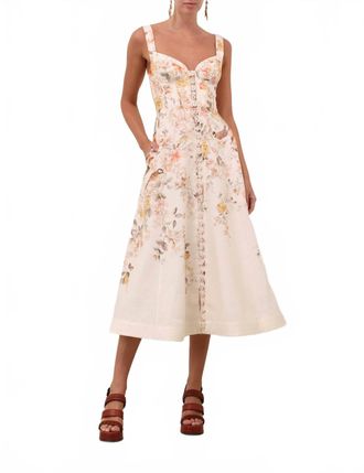 Zimmermann Luna Buttoned Picnic Dress In Cream Songbird