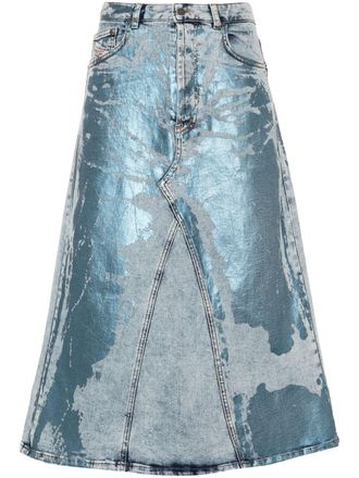 Diesel De-Pago low waist denim rok - Blauw