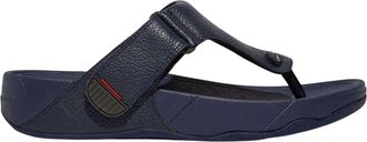 FitFlop Heren Leren Teen Post Platte Sandalen (Marine)