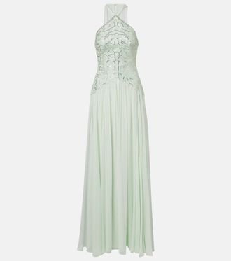 Elie Saab Sequined silk-blend gown