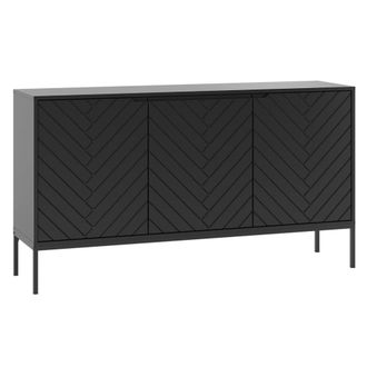 Petits Meubles Aparador 3 puertas paneles de melamina y mdf negro