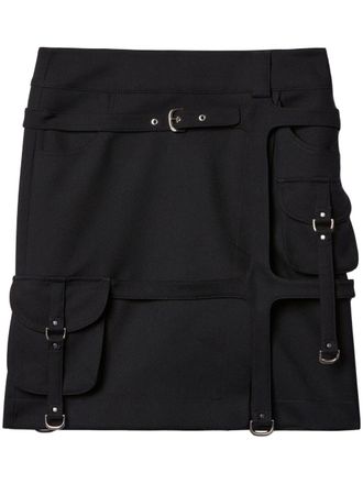 Off-white Cargo buckle-strap skirt - women - Virgin Wool/Viscose/Elastane - 40 - Black