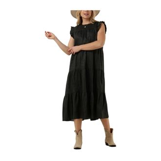 Greek Archaic Kori Dames, Jurken, Zwart, Maat: XS Katoen