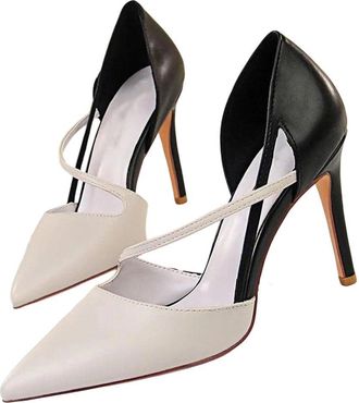 Generic Womens Fashion Stiletto Heel Pumps Pointed Toe Classic Wedding Office Dress Shoes Gray