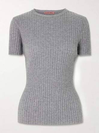 The Elder Statesman T-shirt In Cashmere A Coste - Grigio