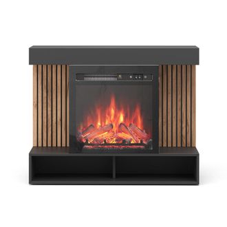 Vicco Chimenea El&eacute;ctrica Lynea, Negro, 100 Cm Con Efecto De Llama Realista Y Calefactor De 1800 W, Vicco