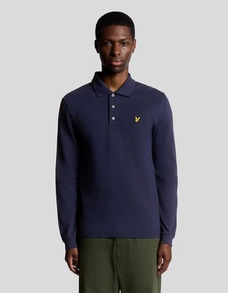 Lyle & Scott Lyle And Scott Mens Long Sleeve Cotton Polo Shirt - Navy - Size: 36