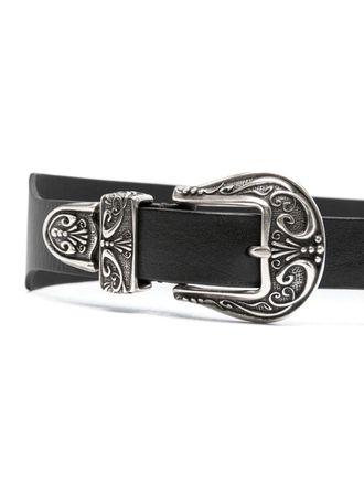 Golden Goose Double Silver Buckle Belt - Black