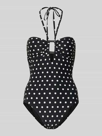 Michael Kors Bandeau-Badeanzug im Allover-Look Modell CLASSIC DOT BANDEAU in Black, Gr&ouml;&szlig;e 36