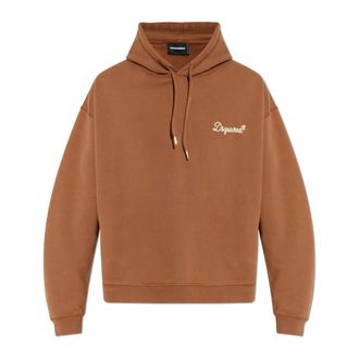Dsquared2 Hoodies, male, Brown, Size: 3XL Hooded Sweatshirt