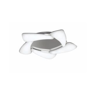 Netlighting Mistral Flush Flush Ceiling 30W LED 2700lm Chrome Frosted Acrylic in Grey