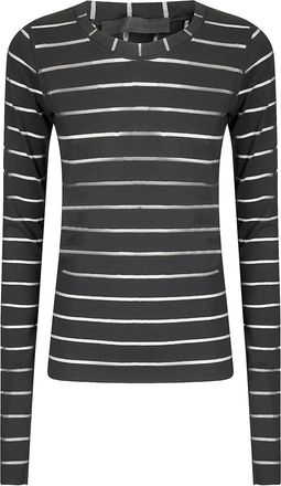 Maria Calderara Maglione a righe - Nero