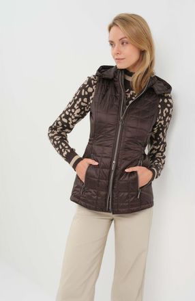 Anatomie Hooded Montreal Quilted Vest with Removable Hood in Espresso at Nordstrom, Size Large