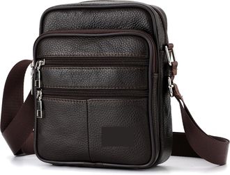 Generic Compatible For Mens Shoulder Bag Business Casual Vintage Messenger Leather(Coffee)