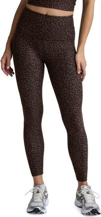 Beyond Yoga SoftMark Caught in the Midi High Waist Leggings in Espresso Leopard at Nordstrom, Size X-Small