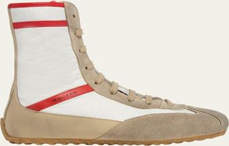 Alexander McQueen Mens Boxe Mixed Media High-Top Sneakers