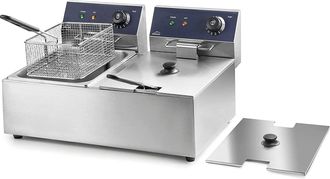 Lacor 69466-freidora El&eacute;ctrica Doble Profesional 2500 W (x2), 12 L/ 600 L X 2, Acero Inoxidable - Lacor