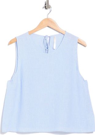 Renee C Stripe Sleeveless Cotton Top in Light Blue at Nordstrom Rack, Size 3X