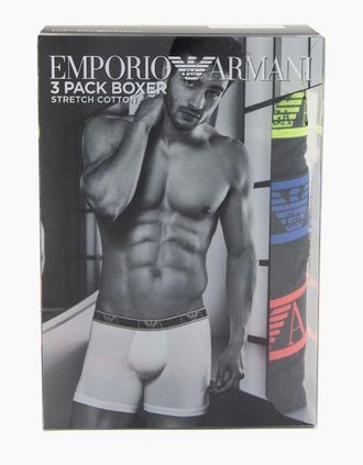 Emporio Armani Mens Emporio Armani 3 Pack Stretch Cotton Boxers Black/black - Size: 33/32/32