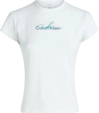 Calvin Klein SS Slim T-shirt - Dames - T-shirts - Wit - S - Tops