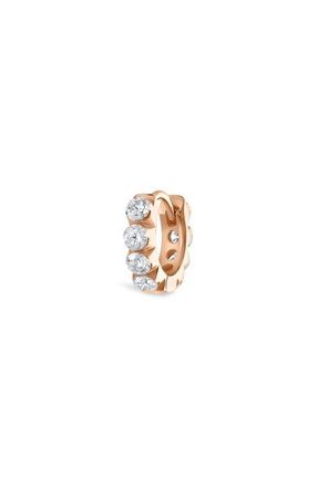 Maria Tash Single Large Invisible Set Diamond Hoop Earring in Rose Gold at Nordstrom, Size 6.5 Mm