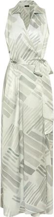 Kiton Ethnic Brush Silk Wrap Dress - Dames - Maxi kleedjes - Veelkleurig - M - Kleedjes