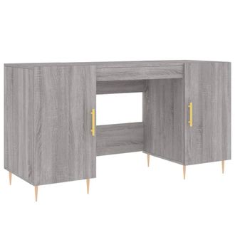 Berkfield Home Desk Grey Sonoma 140x50x75 cm Engineered Wood | Size: 140 x 50 x 75 cm