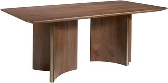 Angel Cerd&aacute; Mesa comedor nogal y acero dorado