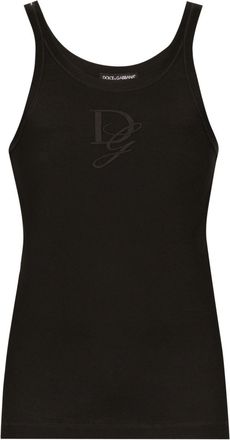 Dolce & Gabbana Logo-Embroidered Tank Top - Mens - Cotton