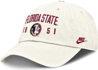 Nike Florida State Natural Club Nike Mens College Adjustable Hat in White | NC0111KFSH-3WA