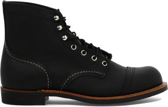 Red Wing Shoes Zwarte Enkellaarzen Iron Ranger Stijl - Heren - Veterlaarzen - Zwart - 41 EU - Leer - Schoenen