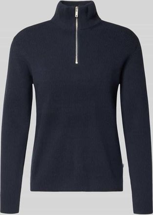 Lindbergh Lindbergh Strickpullover mit Stehkragen und Rei&szlig;verschluss in Marine, Gr&ouml;&szlig;e XXL