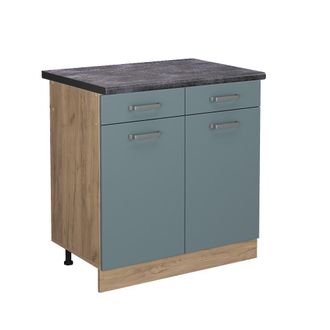 Vicco Mueble Bajo De Cocina R-line, Gris Azulado, 80 Cm, Et Antracita